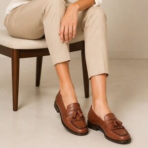Kelly & Katie Cognac Tassel Loafers Women's 8.5M Preppy Academia Flats